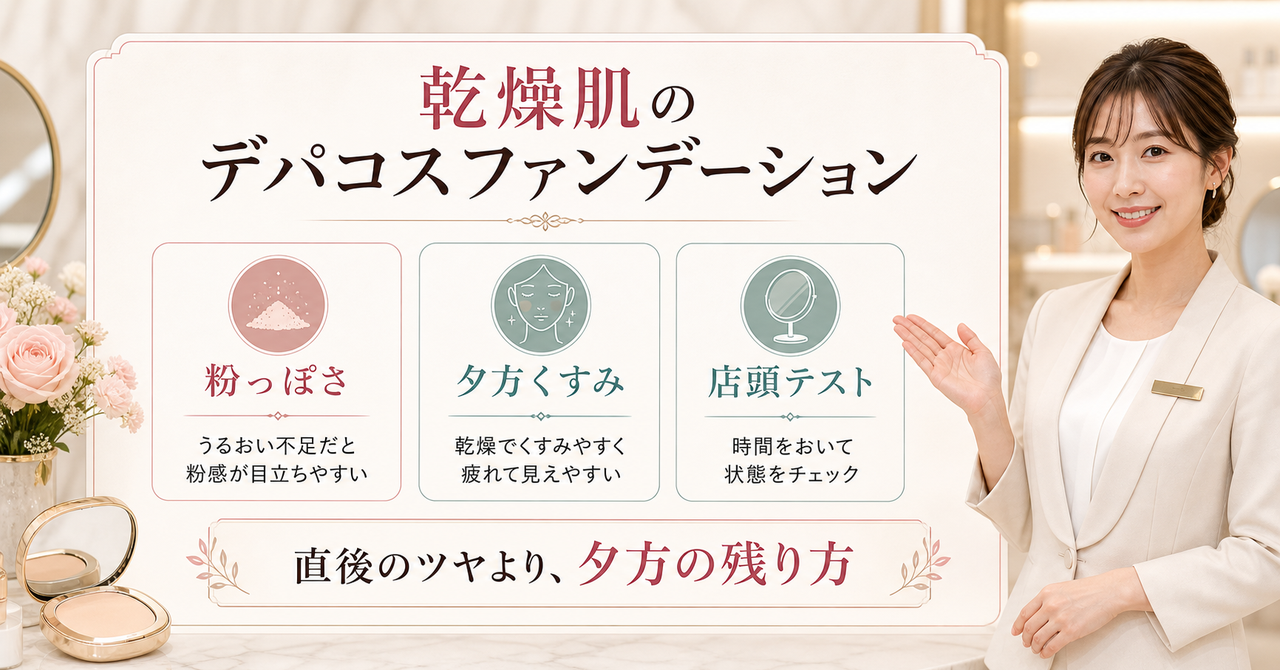 乾燥肌のデパコスファンデーションの選び方