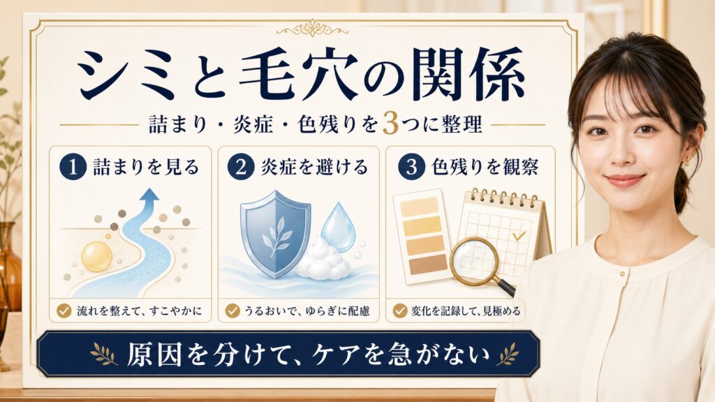 詰まり・炎症・色残りを分けて毛穴の状態を観察するアイキャッチ