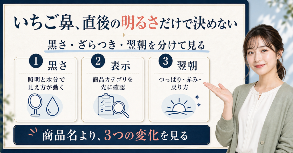 パーフェクトワンでいちご鼻を見直すアイキャッチ