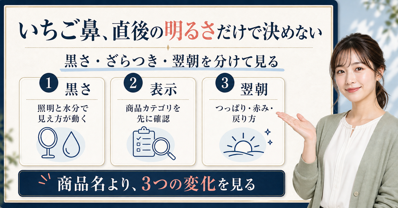 パーフェクトワンでいちご鼻を見直すアイキャッチ