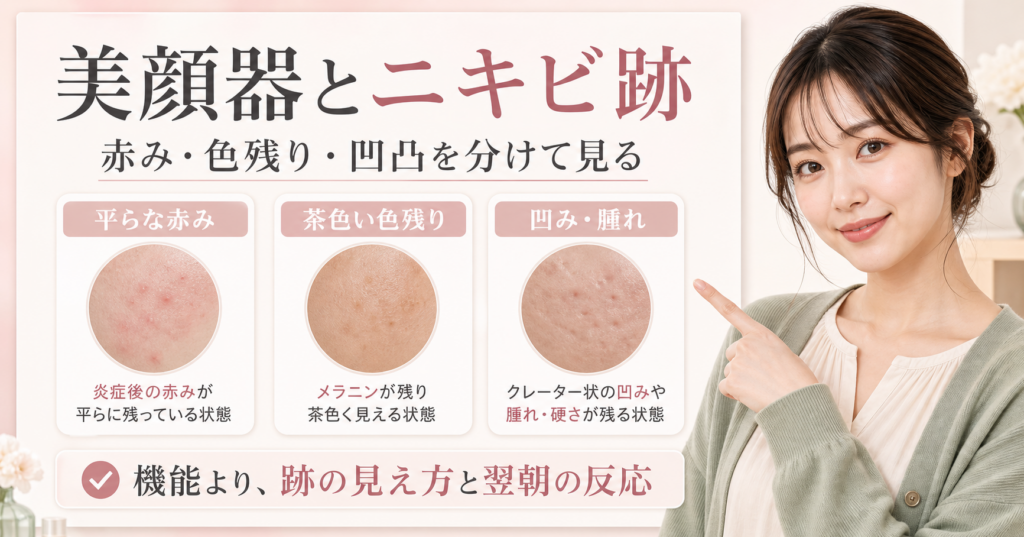 メディキューブ 美顔器ニキビ跡の判断を整理したアイキャッチ
