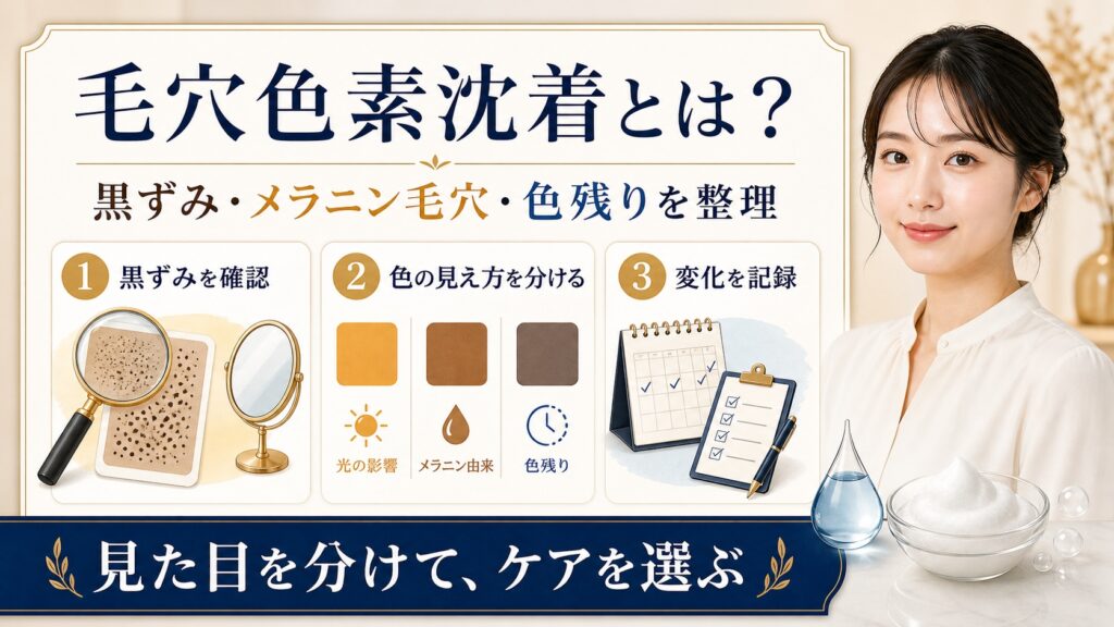 黒ずみ・メラニン毛穴・色残りを分けて観察するアイキャッチ