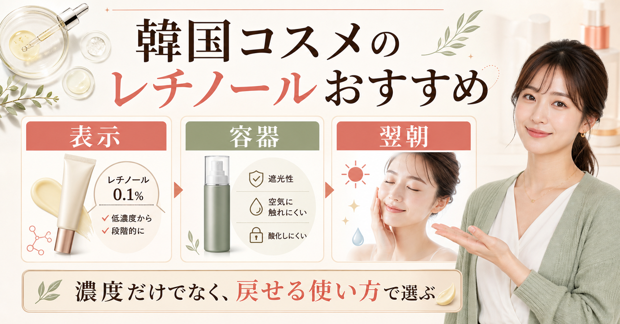 韓国コスメレチノールおすすめの判断を整理したアイキャッチ