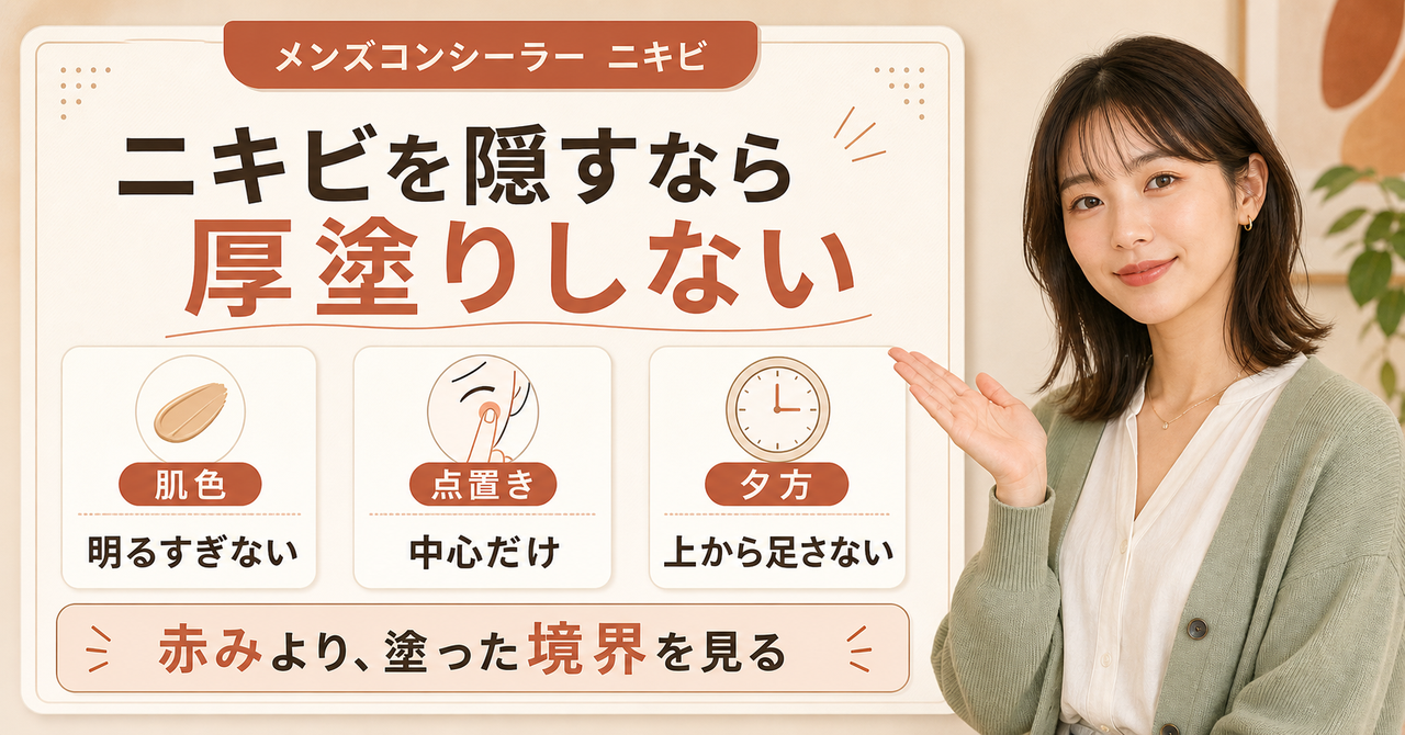 メンズコンシーラー ニキビの判断を整理したアイキャッチ