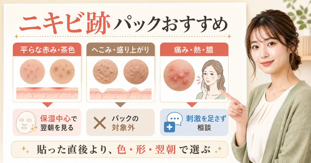 ニキビ跡パックおすすめの判断を整理したアイキャッチ