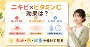ニキビ ビタミンc 効果の判断を整理したアイキャッチ