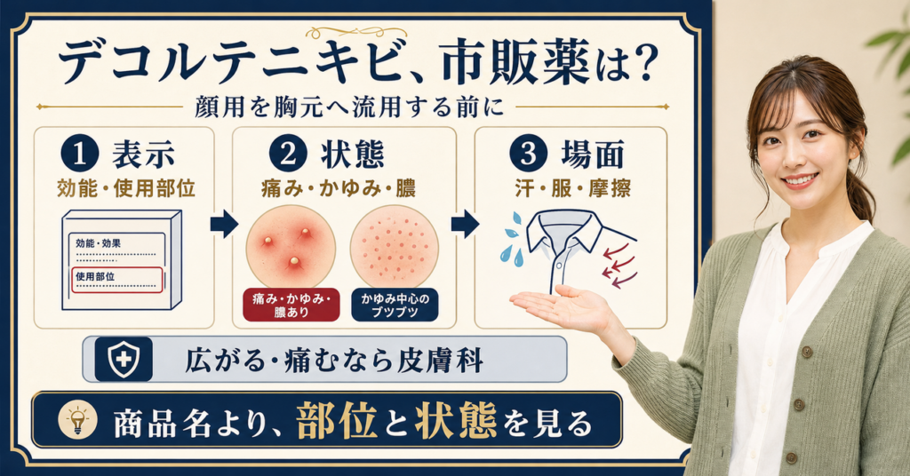 デコルテニキビ 市販はどう考える？毛穴・皮脂・肌質の視点で整理