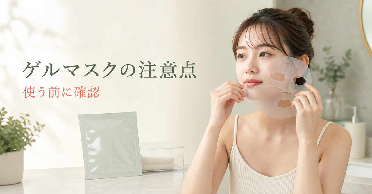 プロバイオダーム コラーゲンリモデリングゲルマスクの注意点を示すアイキャッチ