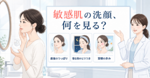 敏感肌の洗顔選びを考えるアイキャッチ