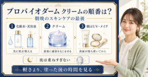 プロバイオダーム コラーゲンリモデリングクリームを使う順番のアイキャッチ