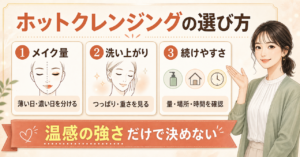 ドラッグストアでホットクレンジングを選ぶ判断軸のアイキャッチ