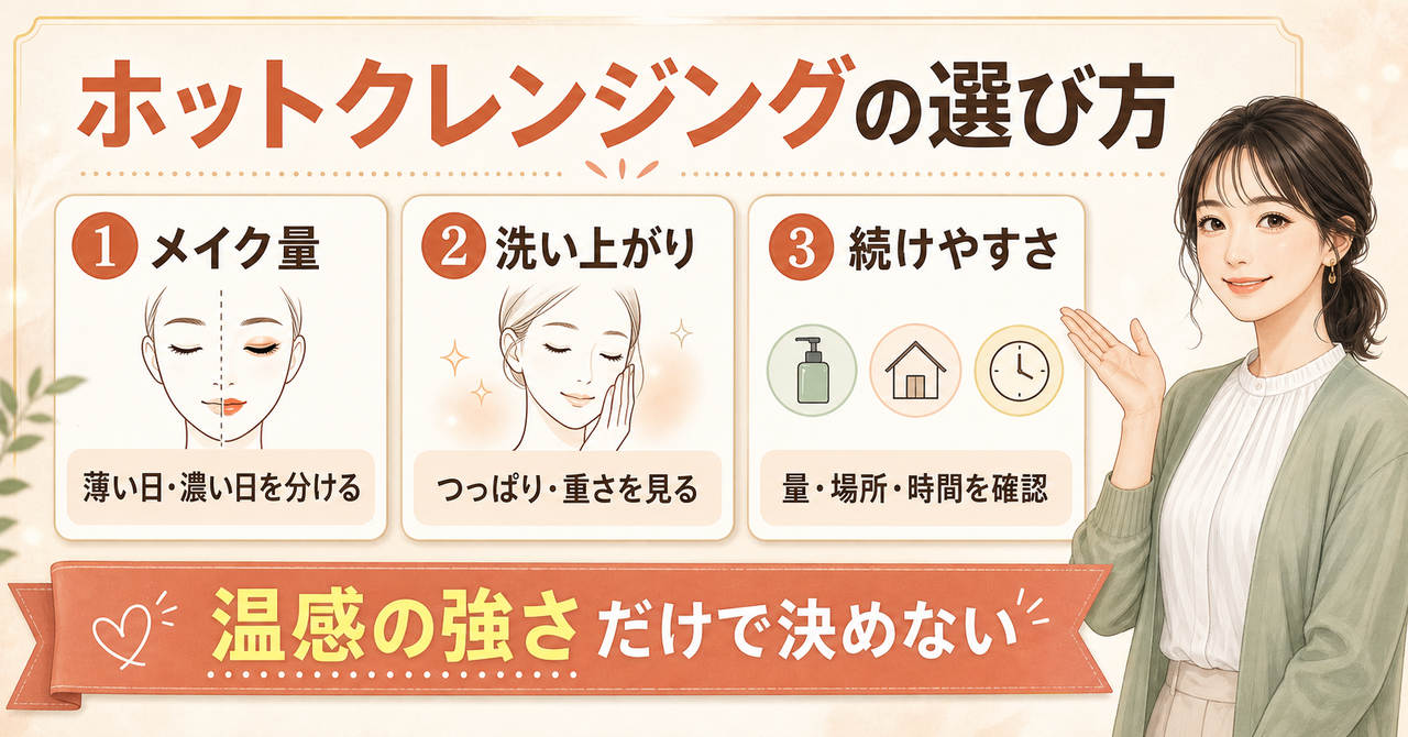 ドラッグストアでホットクレンジングを選ぶ判断軸のアイキャッチ