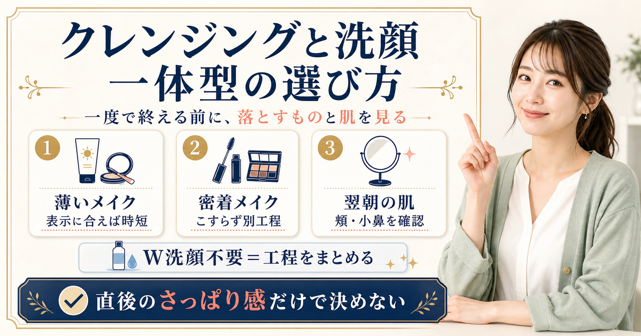 クレンジングと洗顔が一体になったアイテムの選び方
