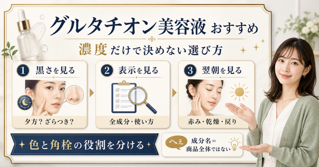 グルタチオン美容液を濃度だけでなく肌変化で選ぶ視点