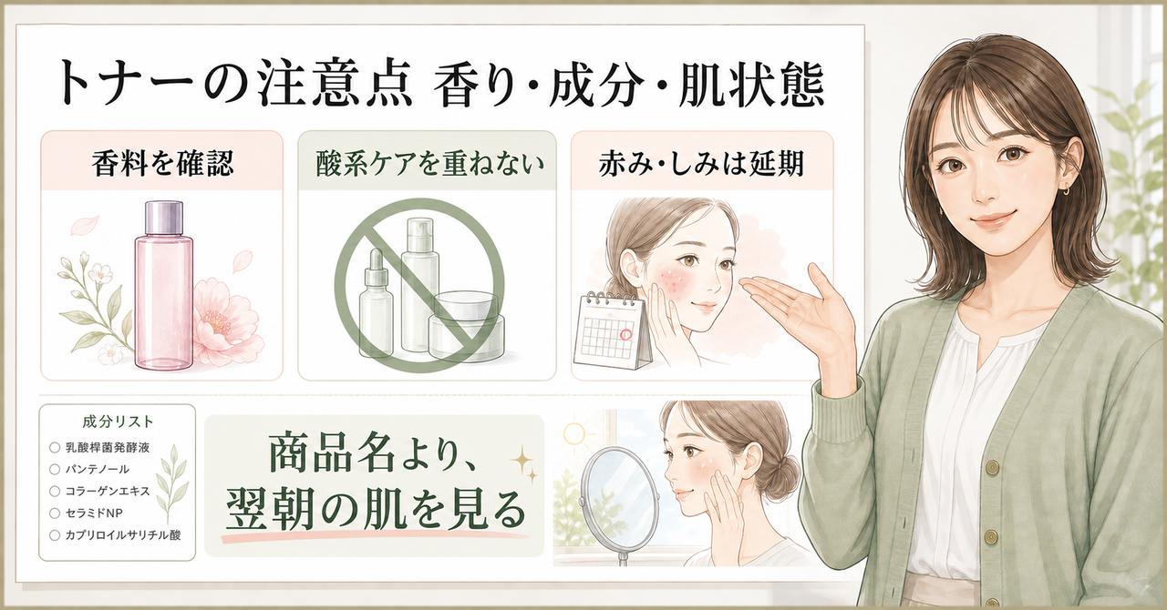 プロバイオダーム(TM) コラーゲンリモデリングトナーを使う前に見る注意点のアイキャッチ