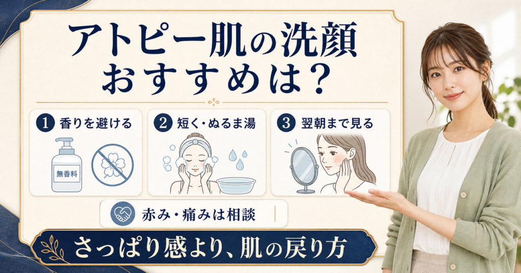 アトピー肌の洗顔を選ぶ前に見るポイントのアイキャッチ