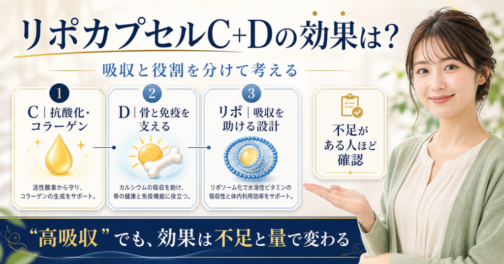 リポカプセルビタミンc+d 効果はどう考える？毛穴・皮脂・肌質の視点で整理????????