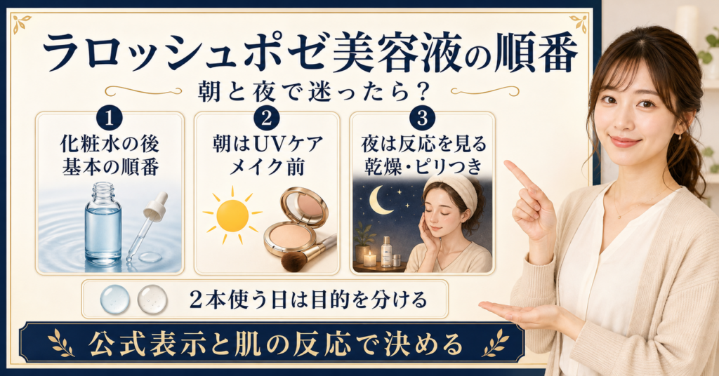 ラロッシュポゼ美容液を朝夜の順番で選ぶアイキャッチ