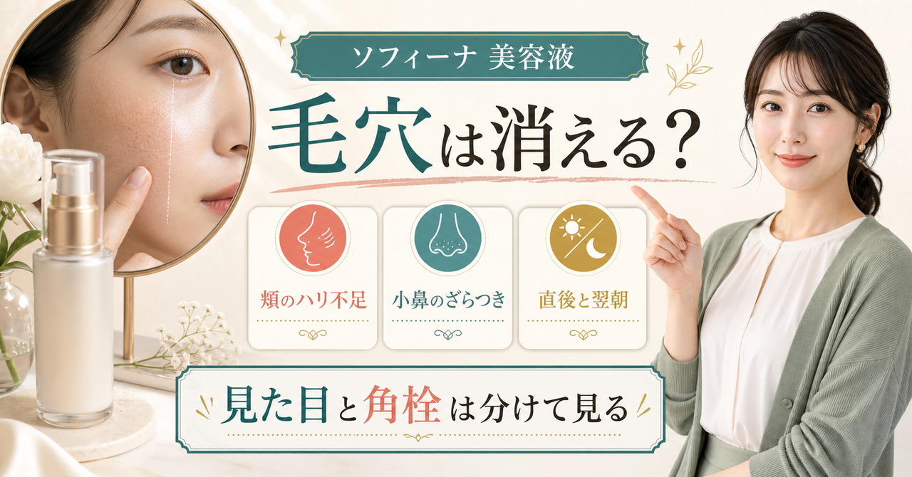 ソフィーナ美容液と毛穴の見え方を整理したアイキャッチ