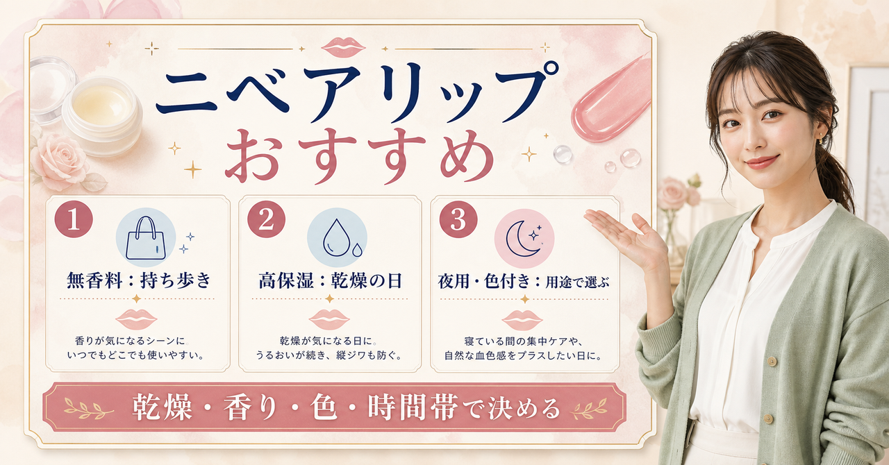 ニベアリップクリームを用途別に選ぶアイキャッチ
