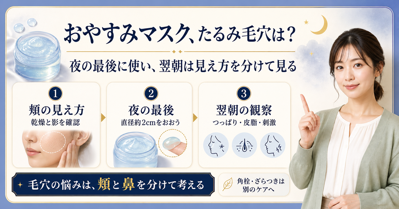 エリクシールのおやすみマスクをたるみ毛穴が気になる夜に使う順番と翌朝の見方を考えた美容ボード