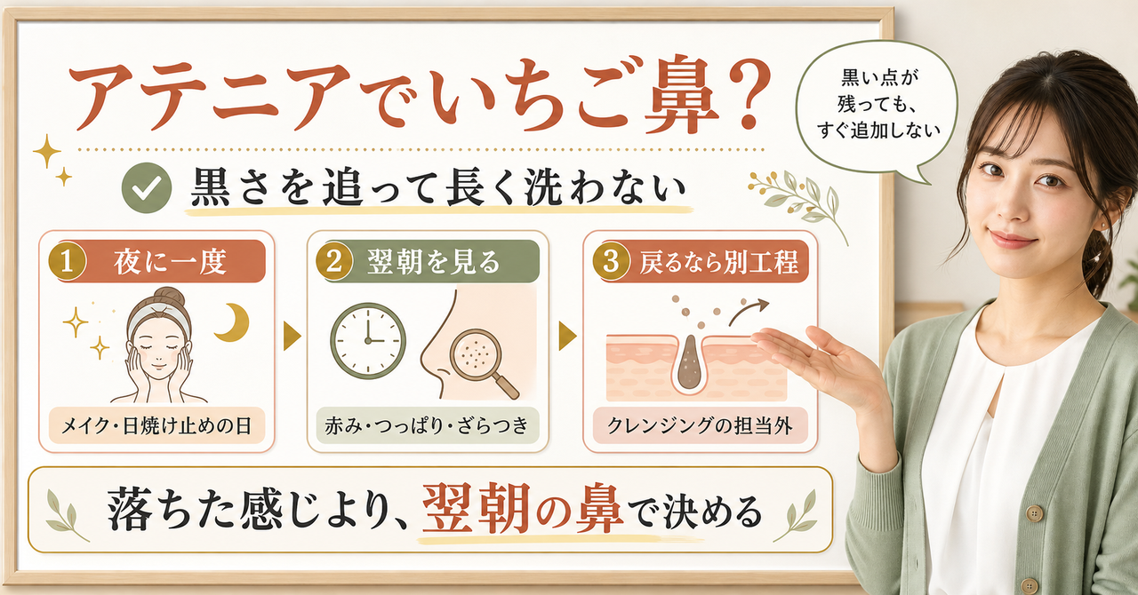 アテニアクレンジングをいちご鼻に使うときの見分け方