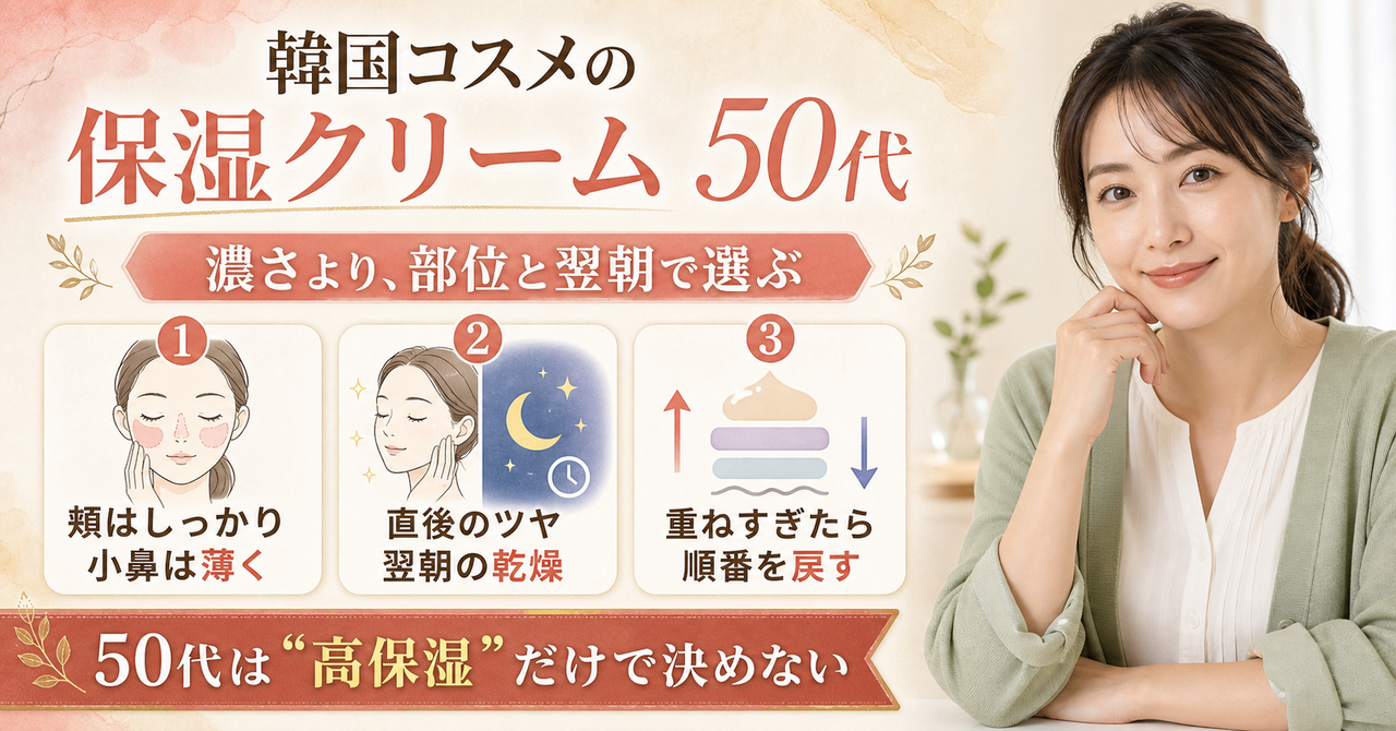 50代の韓国コスメ保湿クリームを乾燥部位と翌朝で選ぶポイント