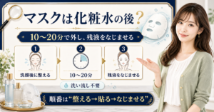 洗顔後に肌を整え10〜20分で外すマスクの順番ガイド