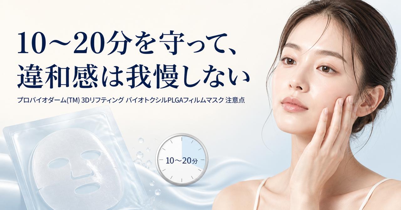 10〜20分を守り違和感があれば止めるフィルムマスク注意点ボード