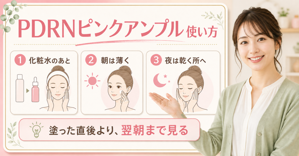 メディキューブPDRNピンクアンプルの使い方｜順番と塗り方を確認