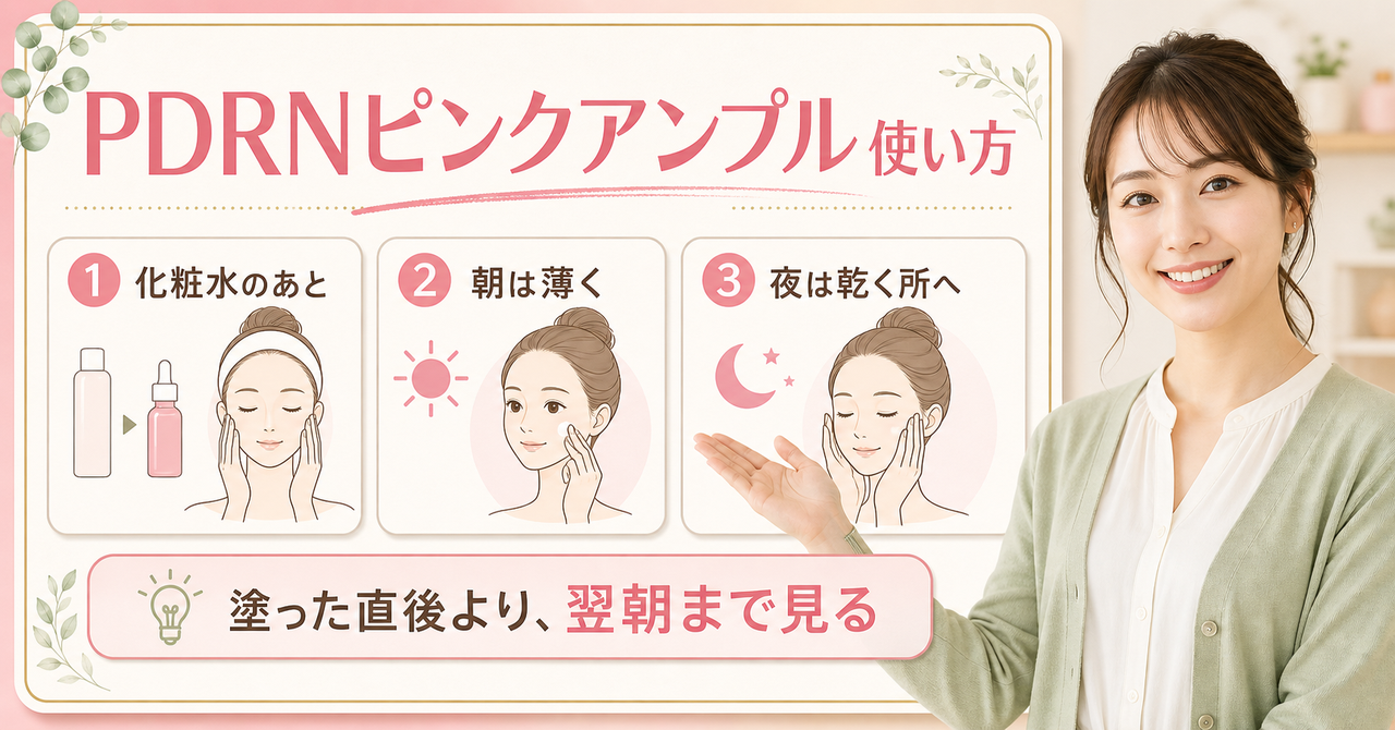 メディキューブPDRNピンクアンプルの使い方｜順番と塗り方を確認