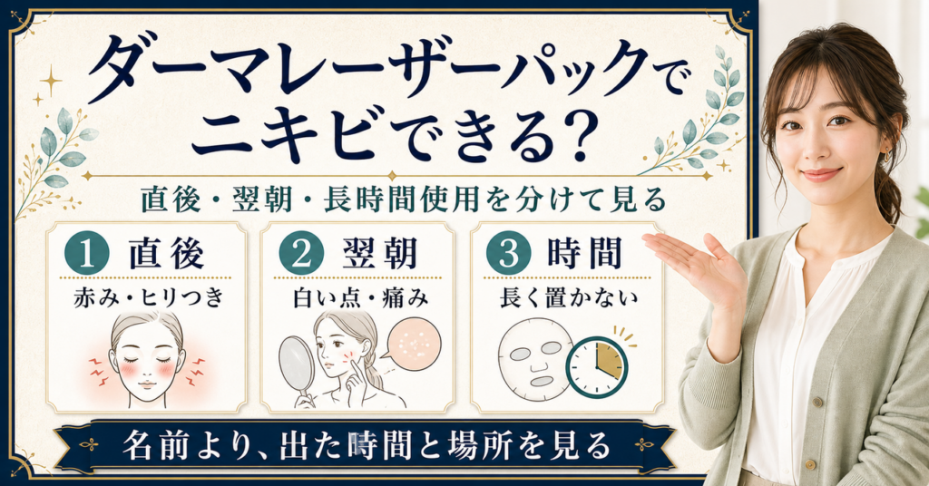 ダーマレーザーパック後にニキビ？使い方と注意点