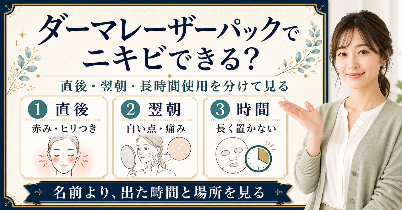 ダーマレーザーパック後にニキビ？使い方と注意点