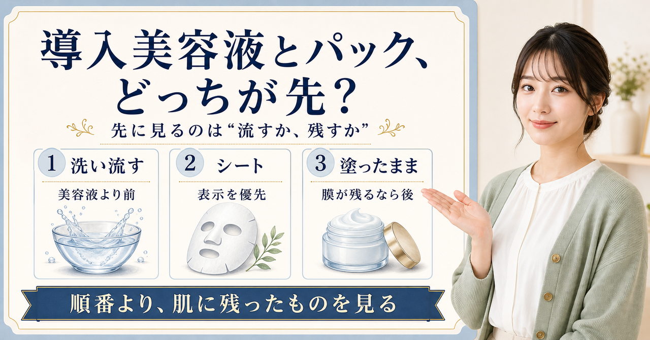 導入美容液とパックの順番を整理した図
