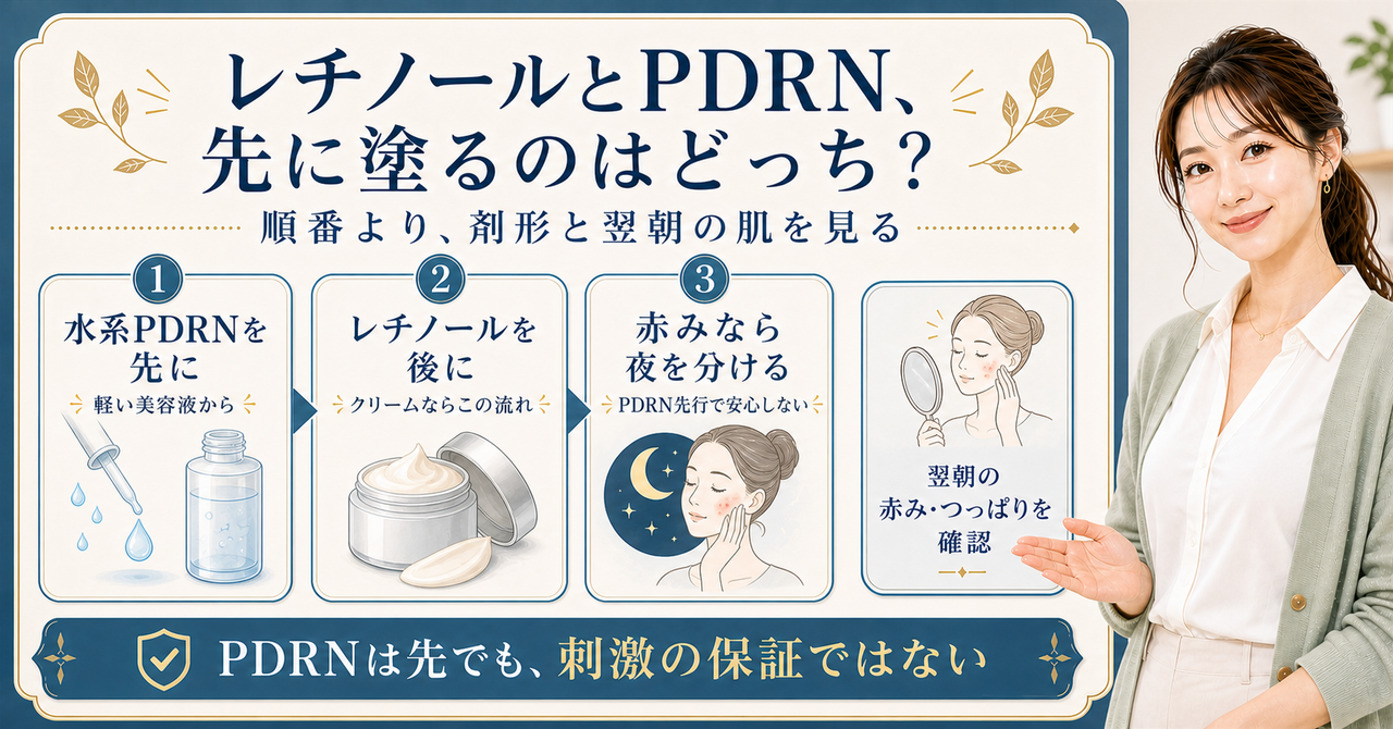 レチノールとPDRNを重ねる順番と注意点
