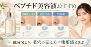 ペプチド美容液を毛穴の見え方と使用感で選ぶ三つの観察カード