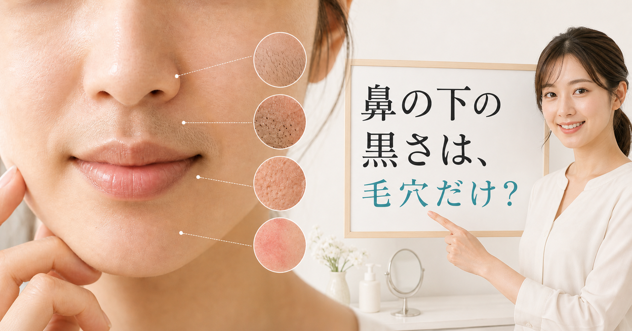 女性の鼻の下の毛・影・毛穴詰まりを見分ける美容ボード