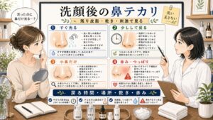 洗顔後に鼻がテカる時は？残り皮脂・乾き・刺激の見分け方｜Chocobra