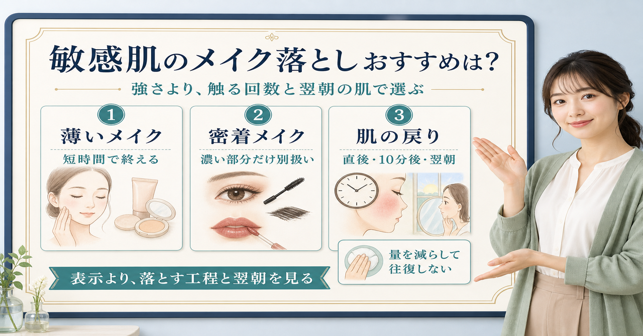 メイク量・摩擦・洗い上がりから考える敏感肌のメイク落とし