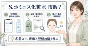 sホミニスの研究語と市販化粧水を肌状態で分けて見る図