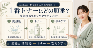 numbuzin 1番トナーの順番を洗顔後・トナー・次のケアで示すアイキャッチ
