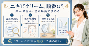 ニキビ用クリームの選び方を示すアイキャッチ