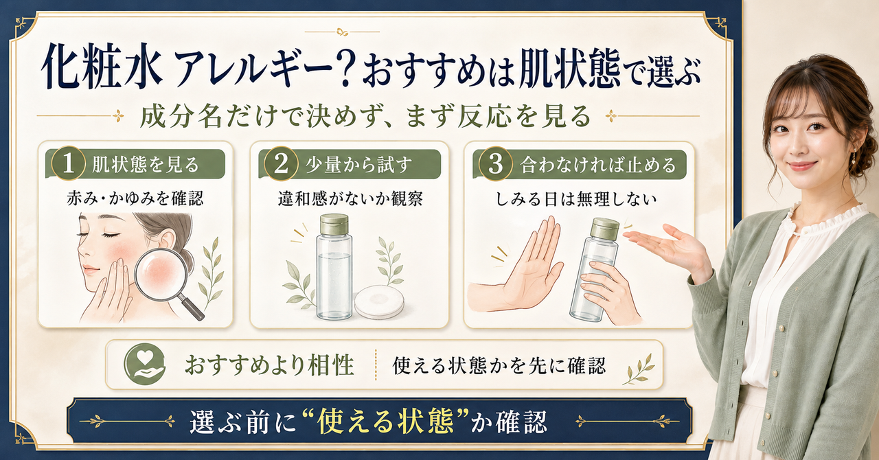 化粧水を使う前に肌状態を確認する美容ボード