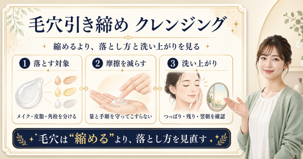 毛穴引き締めクレンジングを落とす対象・摩擦・洗い上がりで選ぶBeauty Board