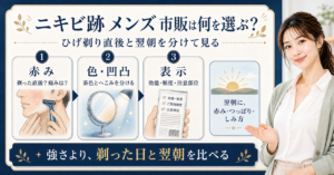 メンズのニキビ跡を赤みや凹凸から市販ケアで考えるビューティーボード