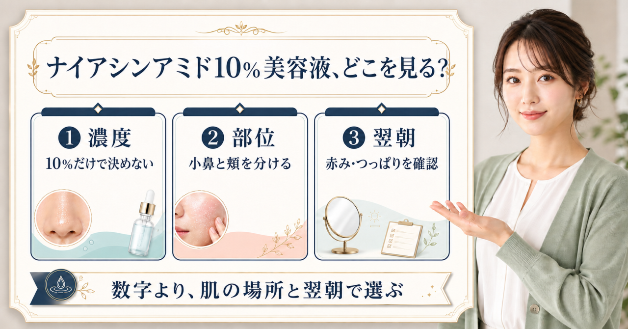 ナイアシンアミド10%美容液を目的と肌状態から考えるビューティーボード