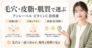アンレーベルのビタミンC美容液を毛穴・皮脂・肌質で判断する図解