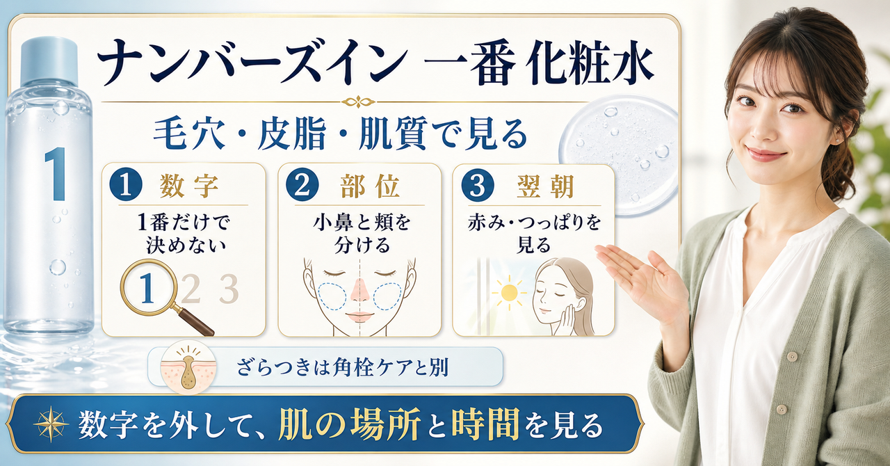 ナンバーズイン一番化粧水を数字・場所・翌朝で判断する図解