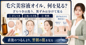 コスメデコルテ毛穴美容液オイルを公式手順と翌朝の観察で整理する図解