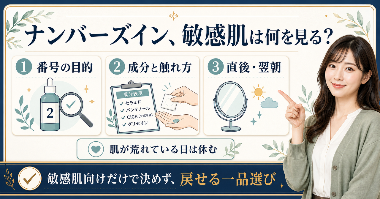ナンバーズインを番号別の表示と敏感肌の翌朝観察で整理する図解